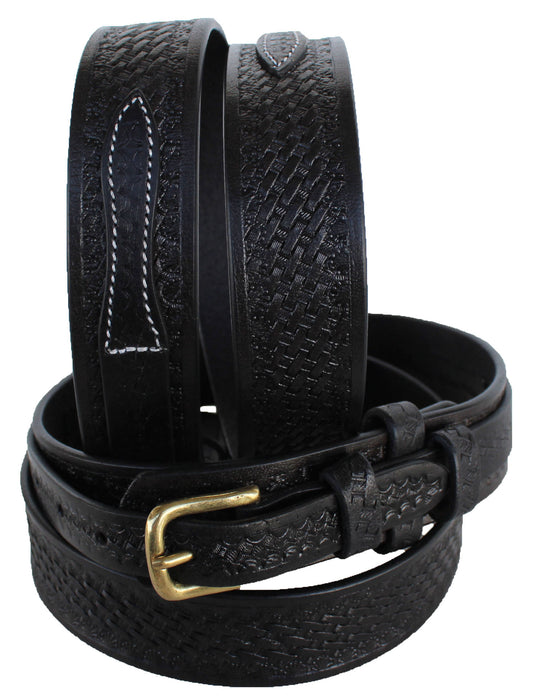 59-60 Mens Western LEATHER RANGER BELT 1-1/2" Black 26Ranger10