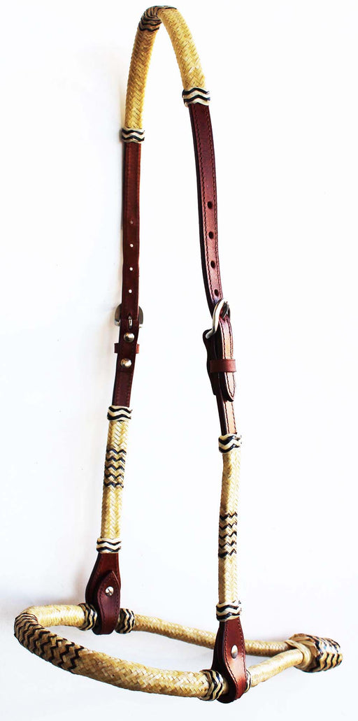 Horse Western CORE BOSAL HACKAMORE BITLESS BRIDLE HEADSTALL MECATE 27902