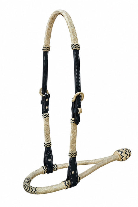 Horse Western Rawhide Core Mecate Bosal w/ Mahogany Leather Hanger 279