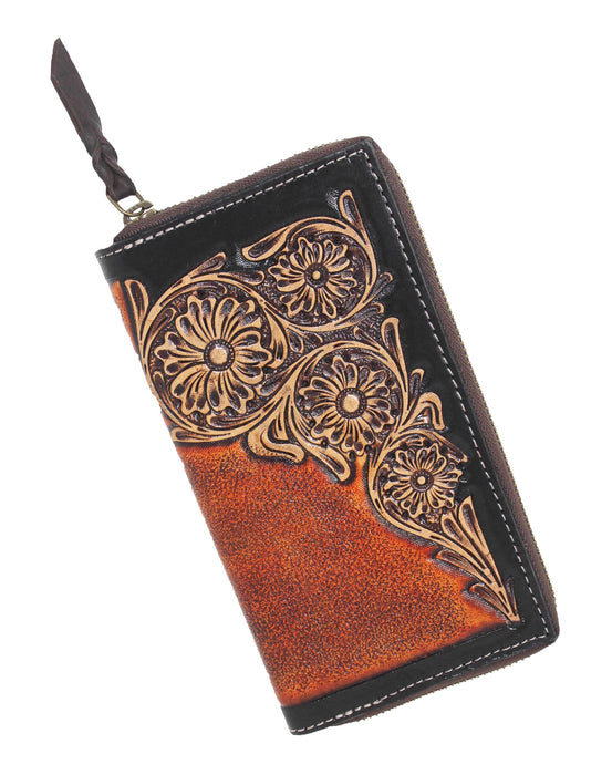 Wristlet Western Wallet Clutch Credit Card Holder for Women Tan 27FK