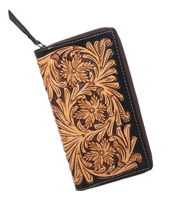 Wristlet Western Wallet Clutch Credit Card Holder for Women Tan 27FK