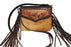 Women Western Floral Tooled Leather  Hair On Hide Shoulder Purse Hand bag 27FK06