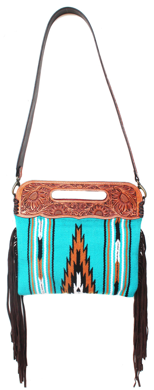 Women's Western Handwoven Wool Rodeo Cowgirl Purse Shoulder Handbag 27FK51