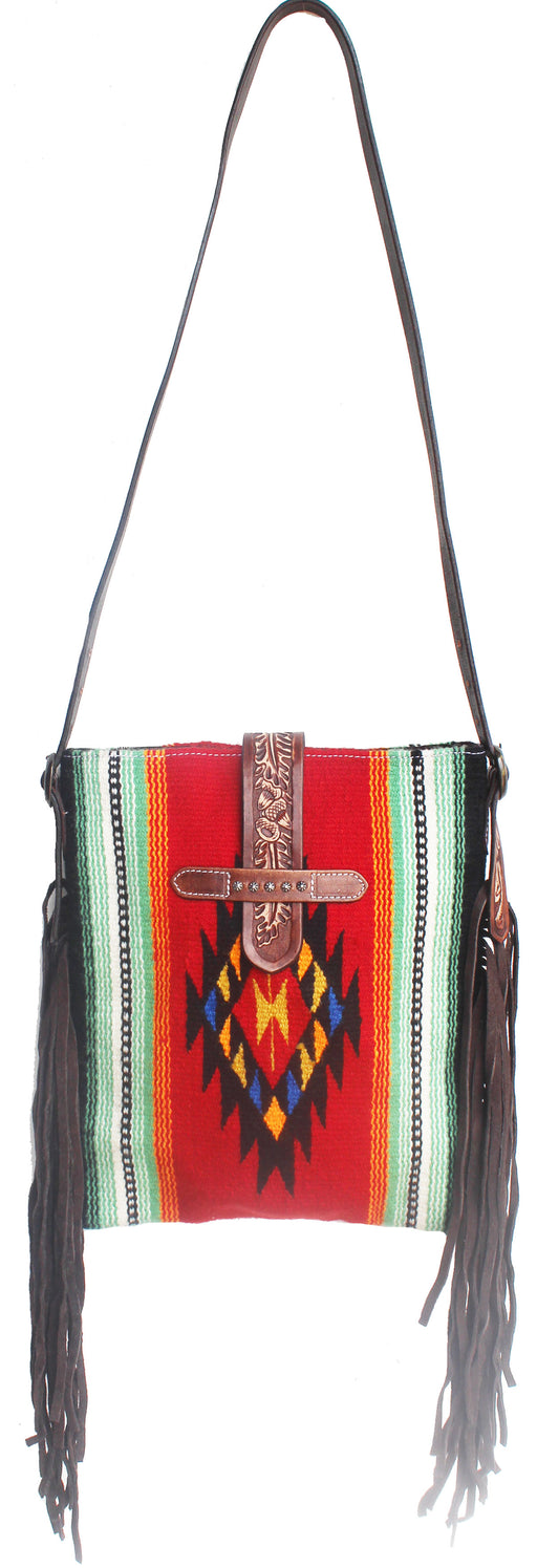 Women's Western Handwoven Wool Rodeo Cowgirl Purse Shoulder Handbag 27FK55