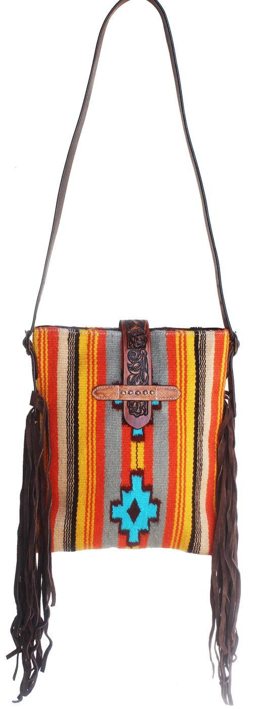 Women's Western Handwoven Wool Rodeo Cowgirl Purse Shoulder Handbag 27FK62