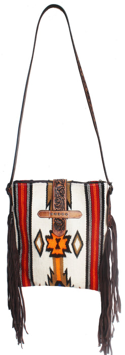 Women's Western Handwoven Wool Rodeo Cowgirl Purse Shoulder Handbag 27FK63