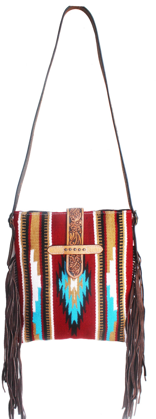 Women's Western Handwoven Wool Rodeo Cowgirl Purse Shoulder Handbag 27FK65