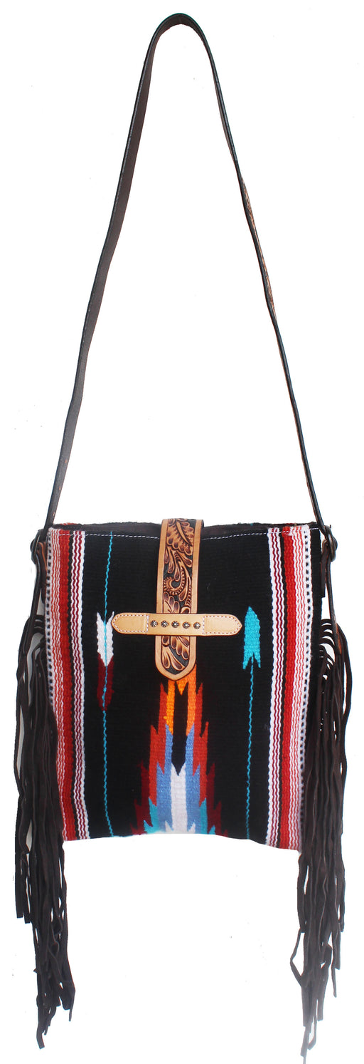 Women's Western Handwoven Wool Rodeo Cowgirl Purse Shoulder Handbag 27FK69