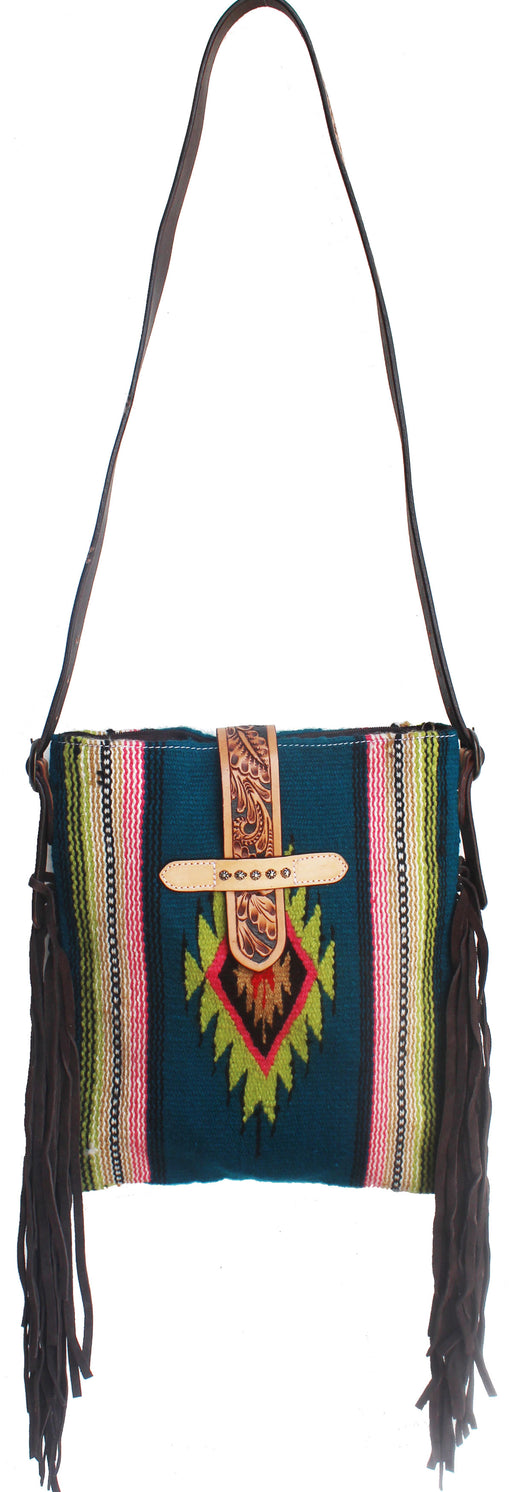 Women's Western Handwoven Wool Rodeo Cowgirl Purse Shoulder Handbag 27FK71