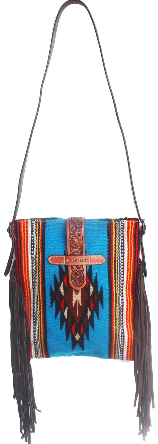 Women's Western Handwoven Wool Rodeo Cowgirl Purse Shoulder Handbag 27FK72