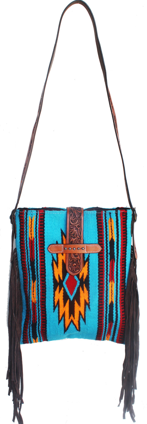 Women's Western Handwoven Wool Rodeo Cowgirl Purse Shoulder Handbag 27FK74