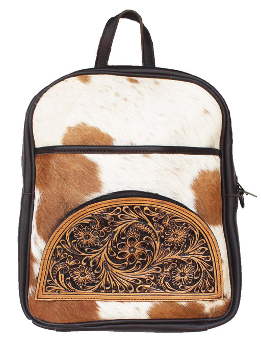 Women's Hair-On Western Rodeo Fashion Cowhide Genuine Leather Sunflower Tooled Shoulder Bag Purse 27FK76