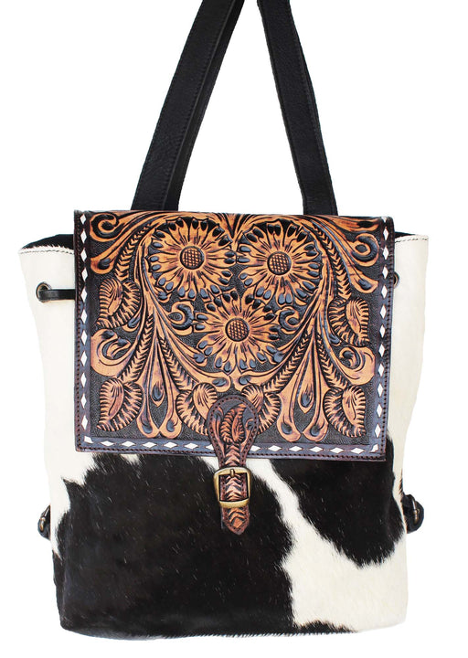 Western Floral Tooled Smooth Leather Cowhide Women Bag 27FK83