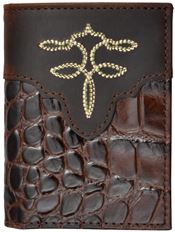 Tony Lama Dark Brown Western Trifold Wallet 27WTL264