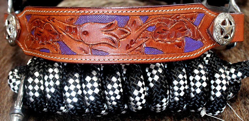 Horse Noseband Tack Bronc Leather HALTER Tiedown Lead Rope  280387