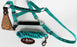 Horse Noseband Tack Bronc Leather Nylon HALTER Tiedown Lead Turquoise 280653