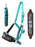 Challenger Horse Noseband Tack Bronc Leather HALTER Tiedown Lead Teal 280HR16