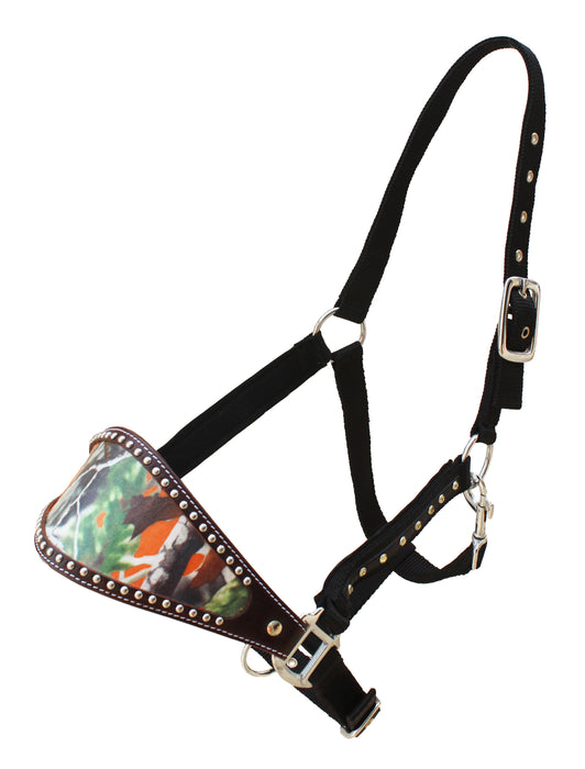 Horse Noseband Leather Tack Bronc HALTER Tiedown Lead Rope 280RS