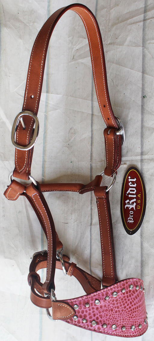 Horse Noseband Tack Leather Bronc Show HALTER Tiedown  28129