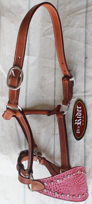 Horse Noseband Tack Leather Bronc Show HALTER Tiedown  28129