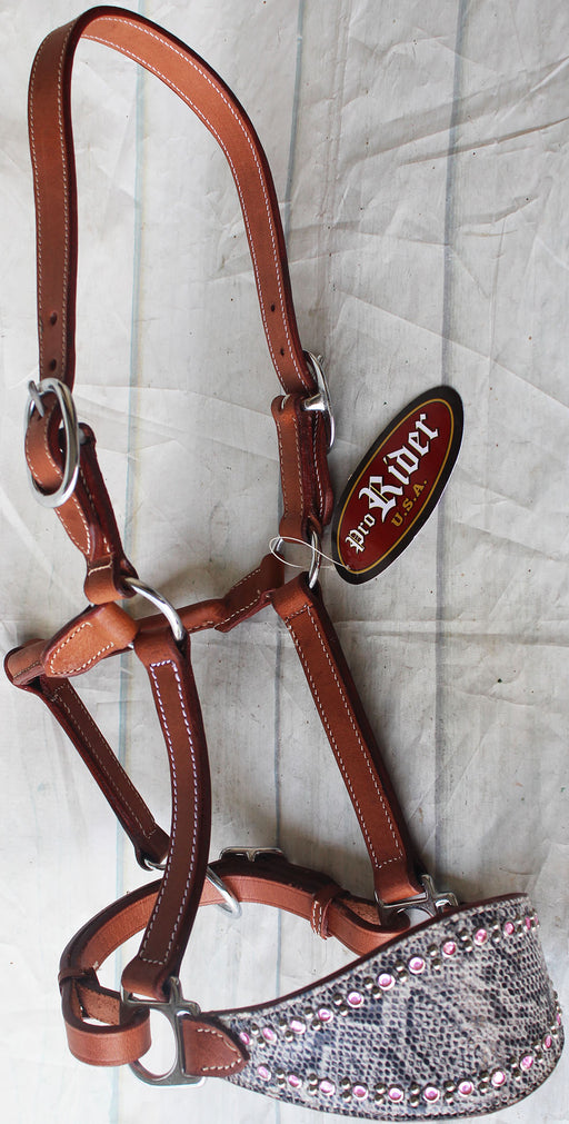 Horse Noseband Tack Leather Bronc Show HALTER Tiedown  28133