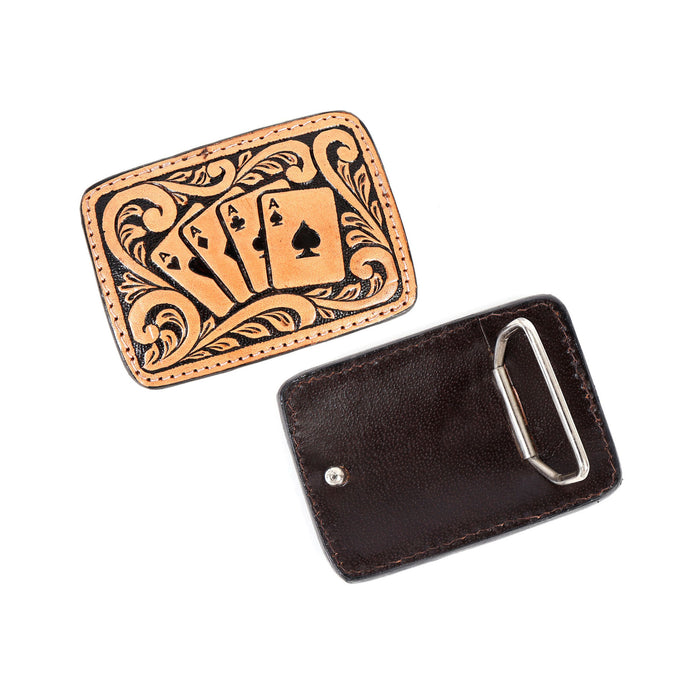 Challenger Western Belt Buckle for Cowboy Cowgirl Handmade Leather Engraved 28FK