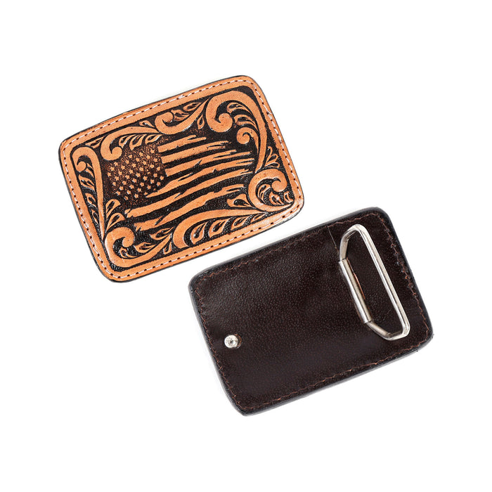 Challenger Western Belt Buckle for Cowboy Cowgirl Handmade Leather Engraved 28FK