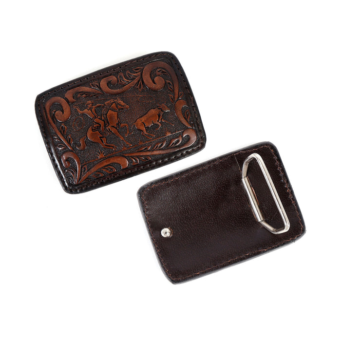 Challenger Western Belt Buckle for Cowboy Cowgirl Handmade Leather Engraved 28FK