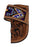 Western Floral Tooled Cross Beaded Inlay Leather Side Access Knife Sheath 29FK029C