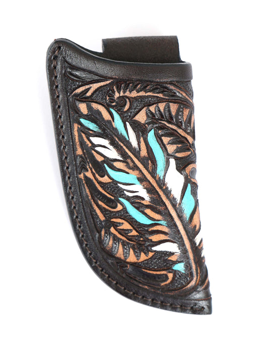 Horse Western Leather Knife Sheath Holder Pouch 2" Belt Loop 29KnifeSheathFK09