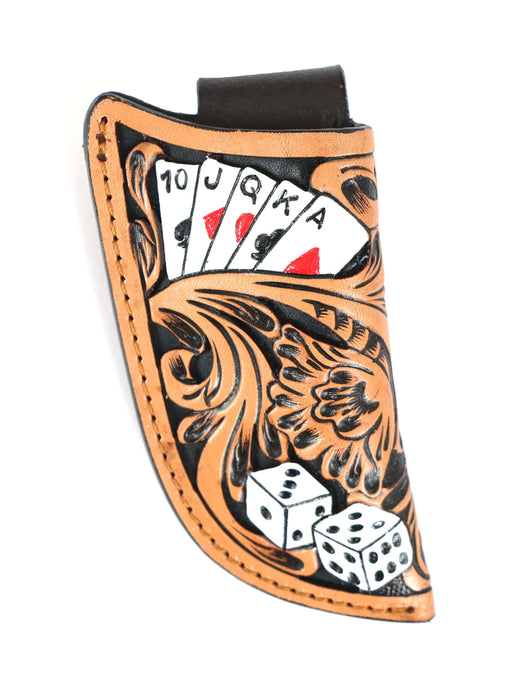 Horse Western Leather Knife Sheath Holder Pouch 2" Belt Loop 29KnifeSheathFK09