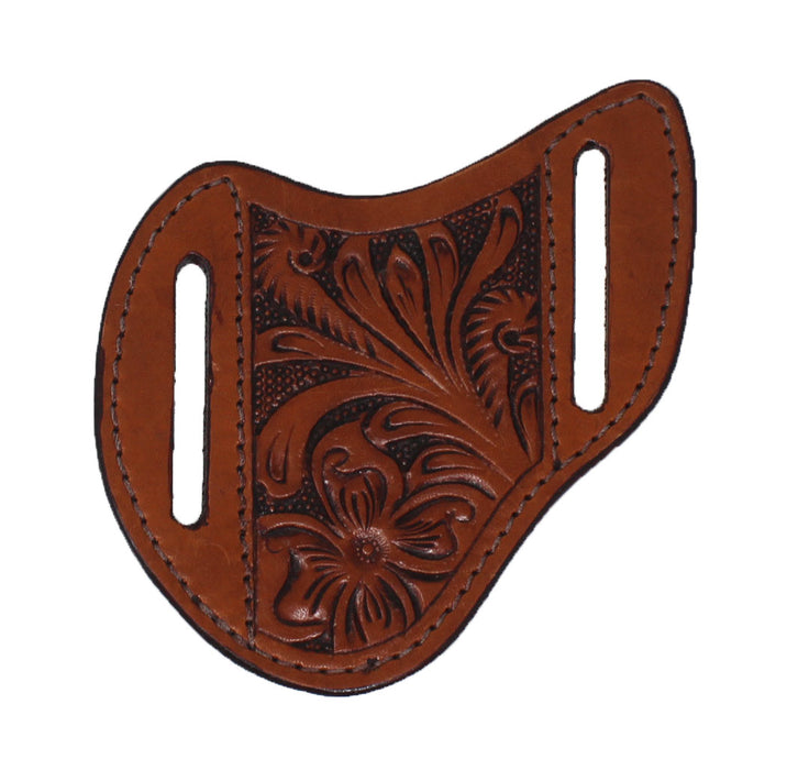 Western Leather Floral Tooled Beaded Inlay Knife Holder Flat Sheath 29RSKnifeHolder-B