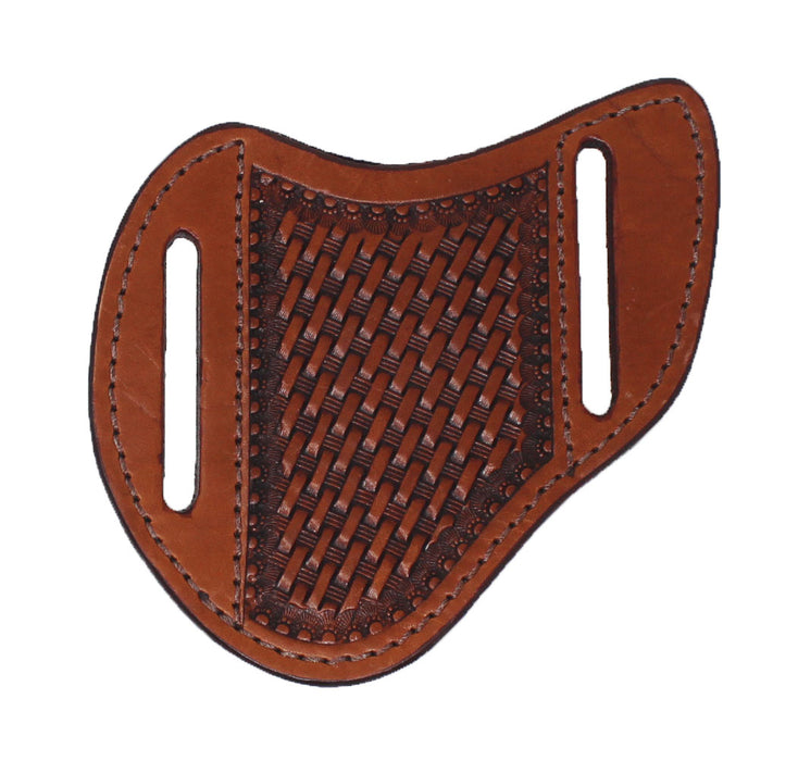 Western Leather Floral Tooled Beaded Inlay Knife Holder Flat Sheath 29RSKnifeHolder-B