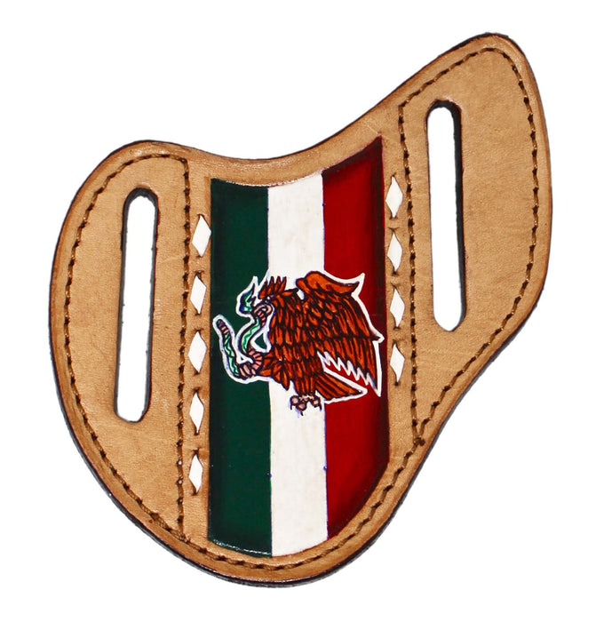 Western Leather Floral Tooled Beaded Inlay Knife Holder Flat Sheath 29RSKnifeHolder-B