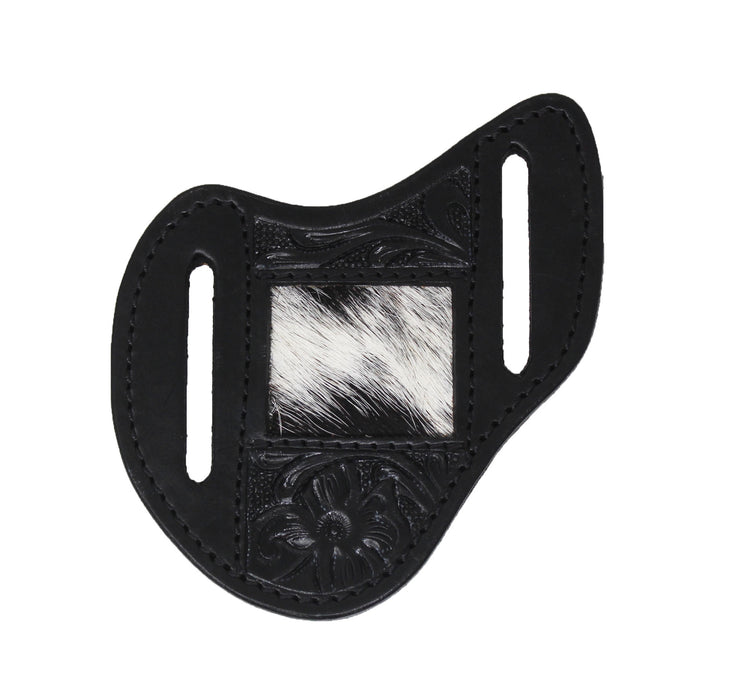 Western Leather Floral Tooled Beaded Inlay Knife Holder Flat Sheath 29RSKnifeHolder-B