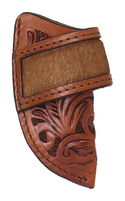 Western Floral Tooled Cowhide Inlay Leather Belt Loop Knife Sheath 29RS12