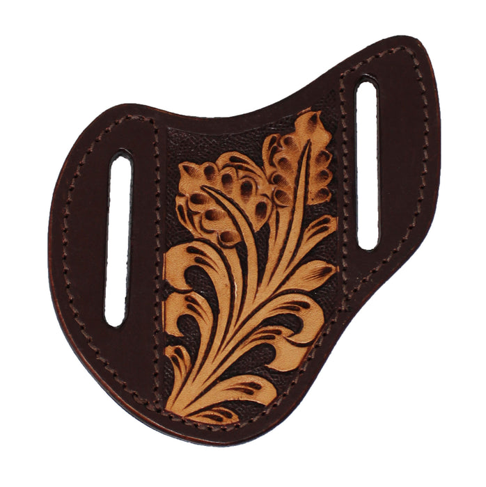 Western Leather Floral Tooled Beaded Inlay Knife Holder Flat Sheath 29RSKnifeHolder-B