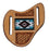 Western Leather Pancake Knife Sheath Tan Basket Weave Tooled w/ Beaded Aztec Inlay 29RS96B-L