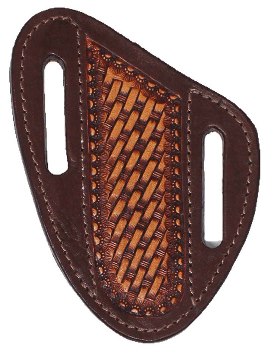 Western Leather Floral Tooled Beaded Inlay Knife Holder Flat Sheath 29RSKnifeHolder-B