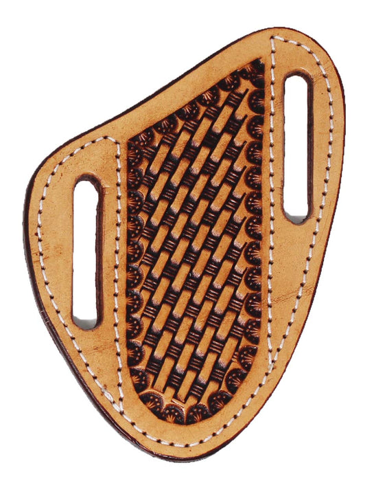 Western Leather Floral Tooled Beaded Inlay Knife Holder Flat Sheath 29RSKnifeHolder-B