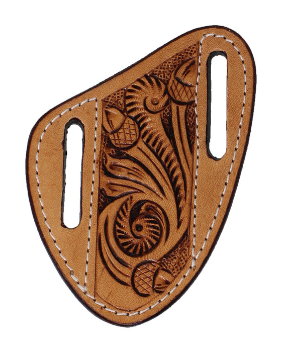 Western Leather Floral Tooled Beaded Inlay Knife Holder Flat Sheath 29RSKnifeHolder-B