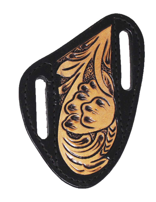 Western Leather Floral Tooled Beaded Inlay Knife Holder Flat Sheath 29RSKnifeHolder-B