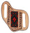 Western Basket Weave Tooled Leather Beaded Knife Holder Flat Sheath 29RTBFlat