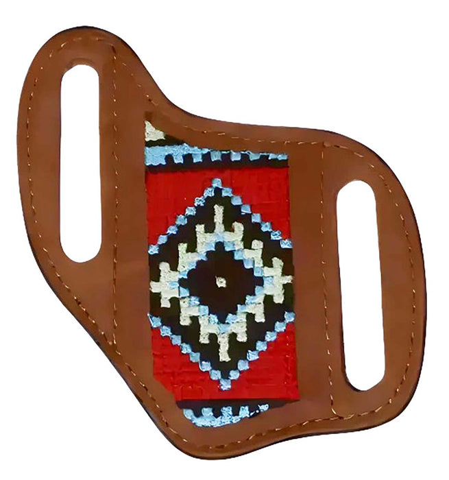 Western Distressed Brown Leather Embroidered 4" Knife Sheath for Belts  29RTE