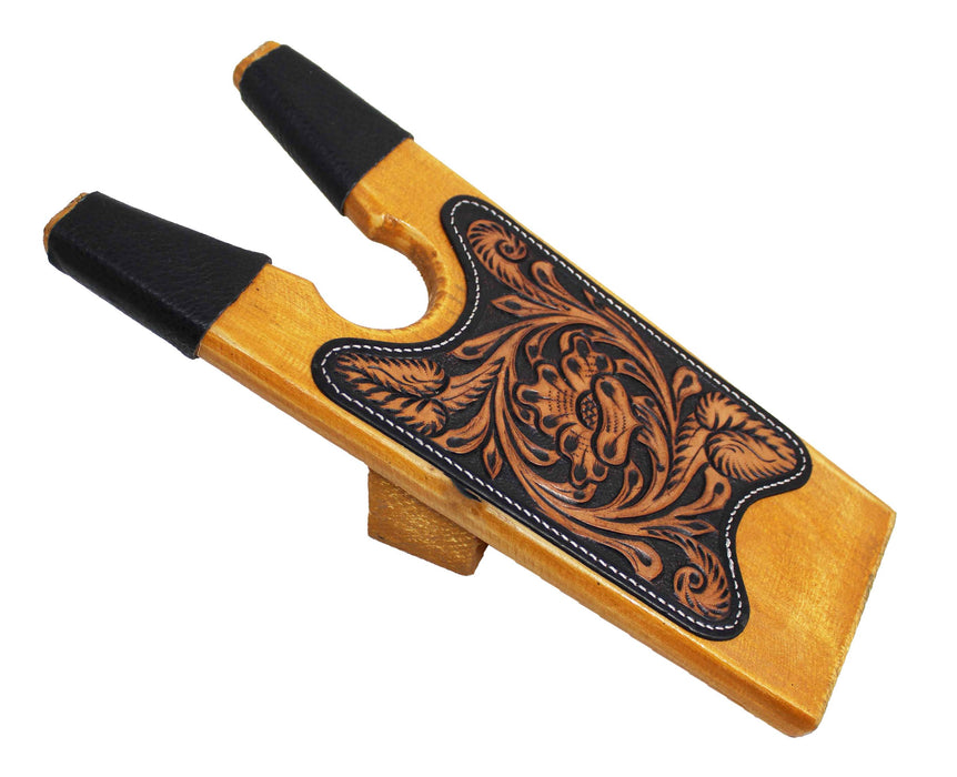 Western Handcrafted Antique Floral Tooled Wooden Boot Jack 30Bootjack