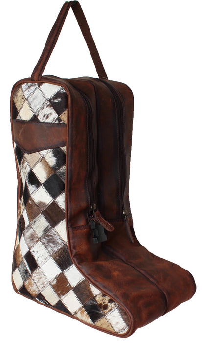 Western Waxed Canvas Leather Travel Carry Storage Boot Bag Waterproof 30SK02