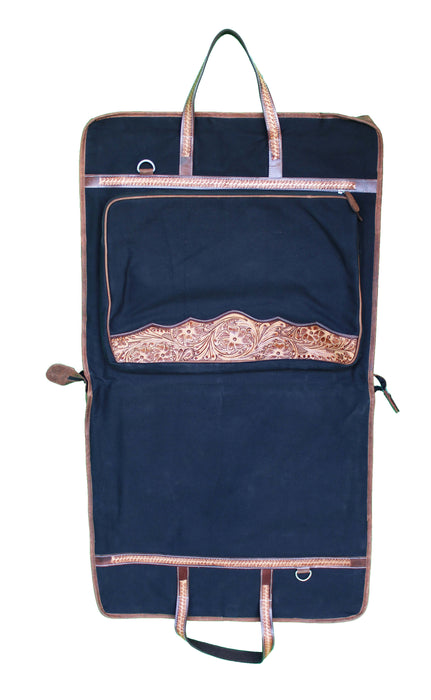 Western Canvas Antique Floral Tooled Travel Carry Garment Storage Bag 32SK04