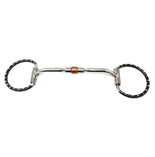 Horse Mouth Studded Dee Ring Sweet Iron Snaffle w/ Copper Rollers Horse Bit 3511