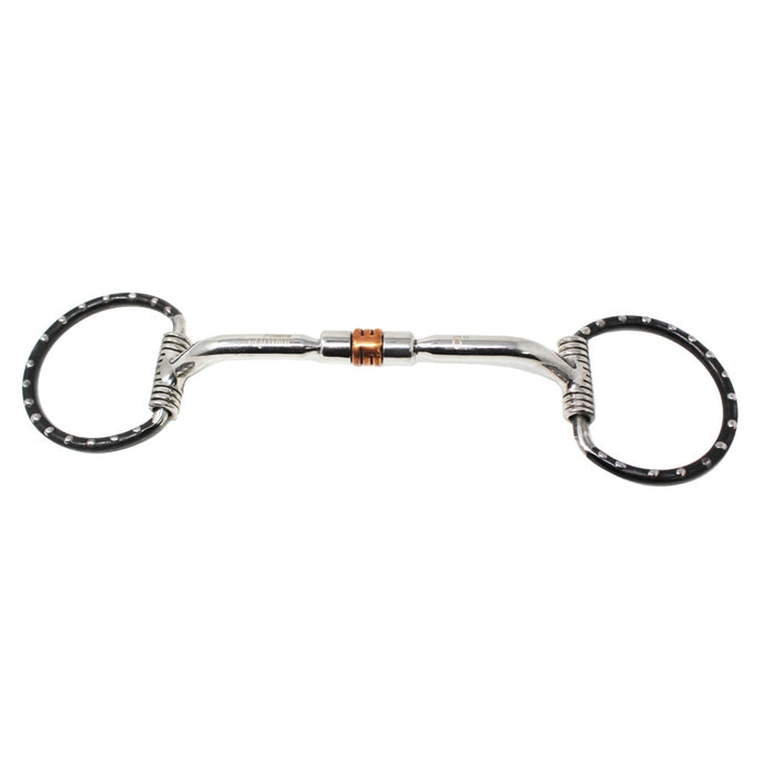 Horse Mouth Studded Dee Ring Sweet Iron Snaffle w/ Copper Rollers Horse Bit 3511