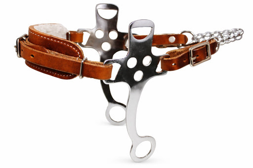 Horse Western English Leather Bitless Hackamore 7" Shank Adjustable Nose 35153